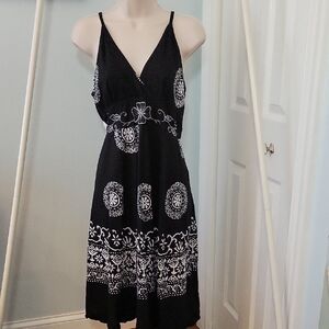 Anthropologie Black and White Midi Dress